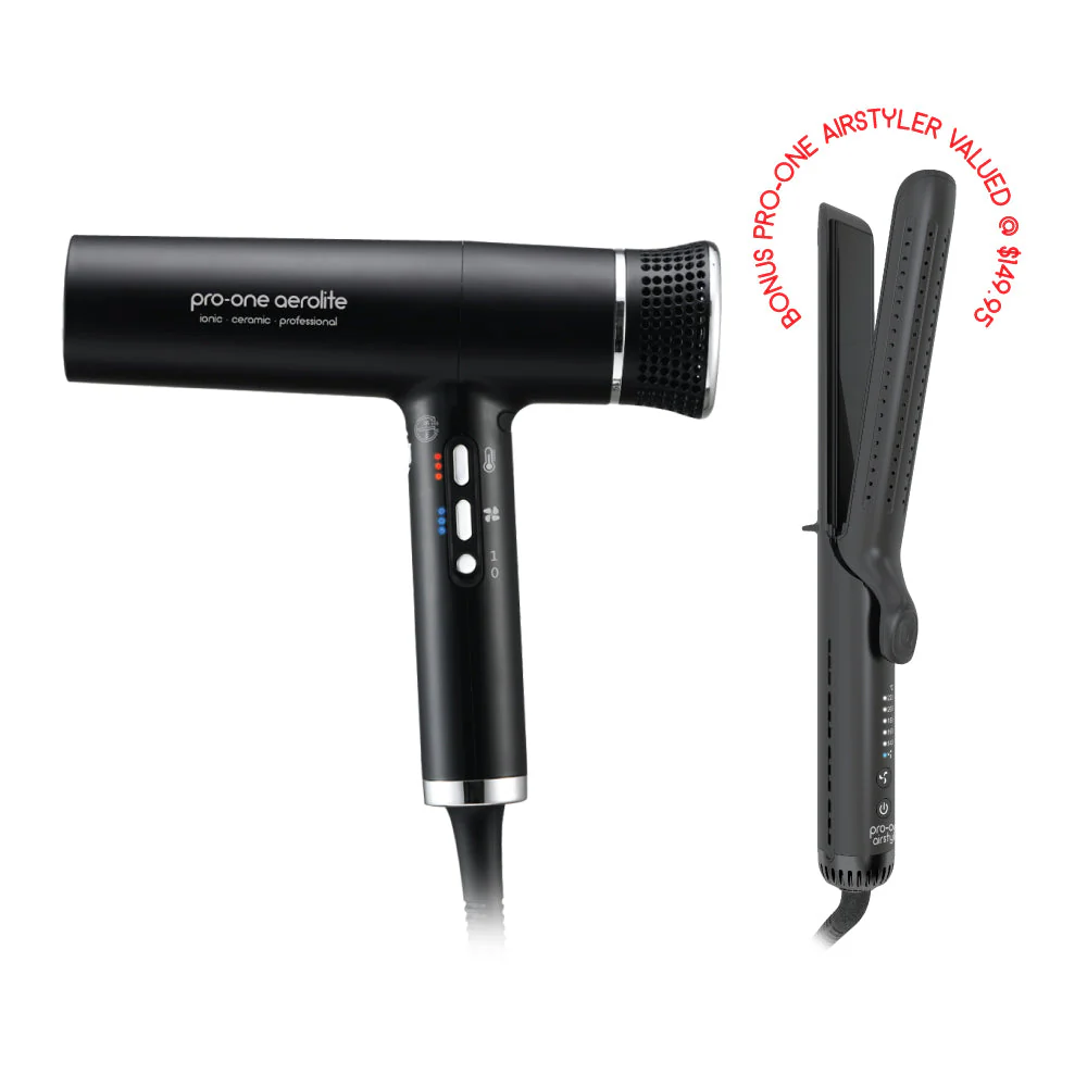 Pro-One Aerolite Hairdryer - with BONUS Pro -One Airstyler