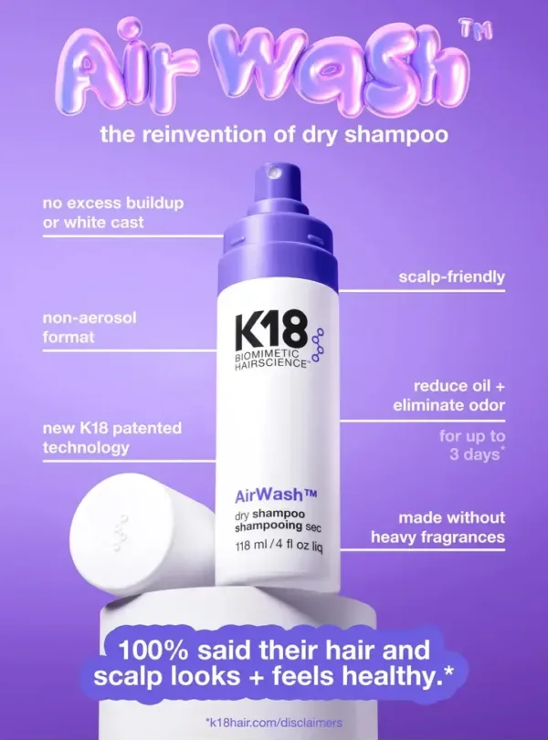 K18 AirWash Dry Shampoo 118ml - Image 2